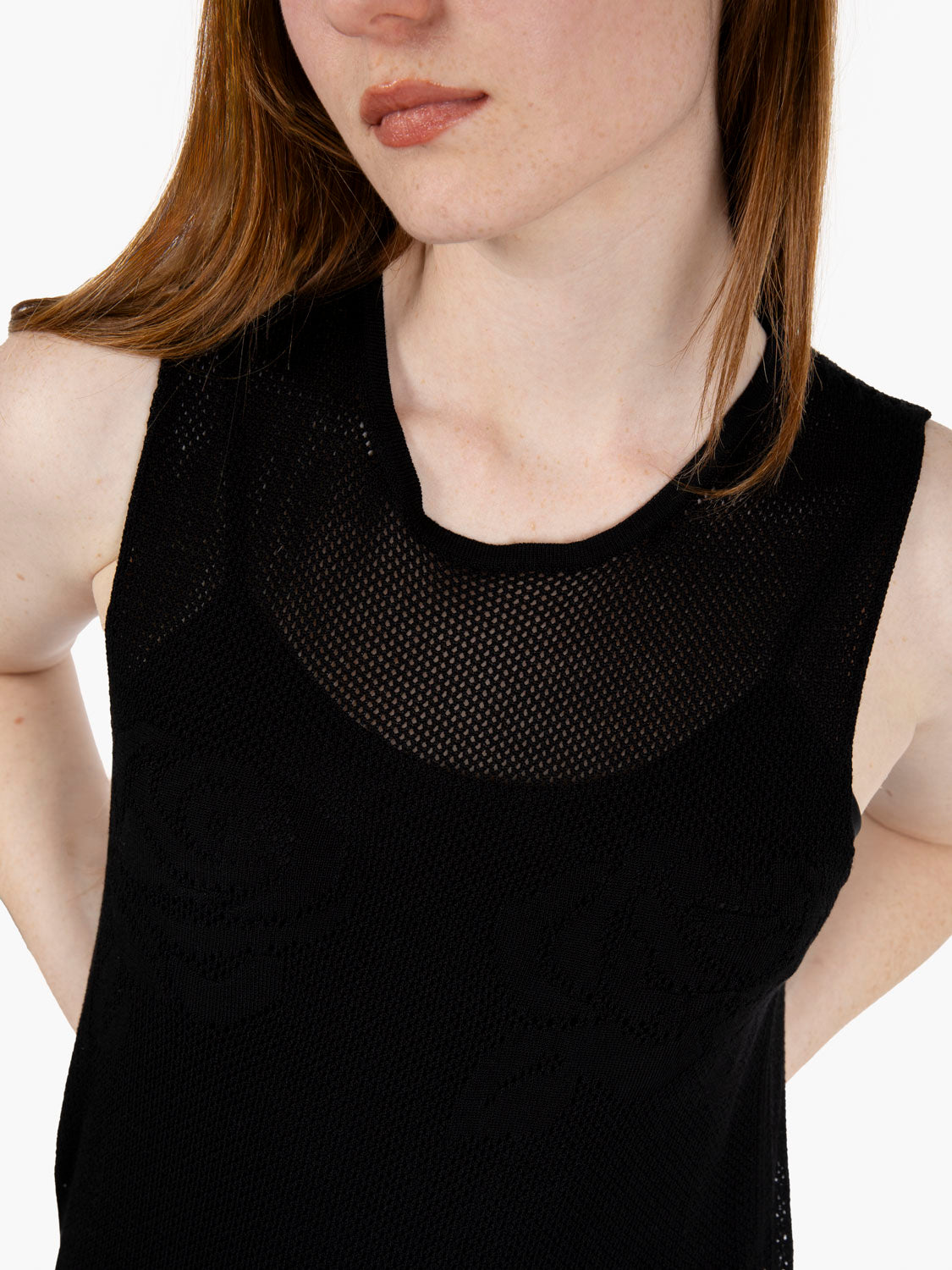 Knit dress with black slip