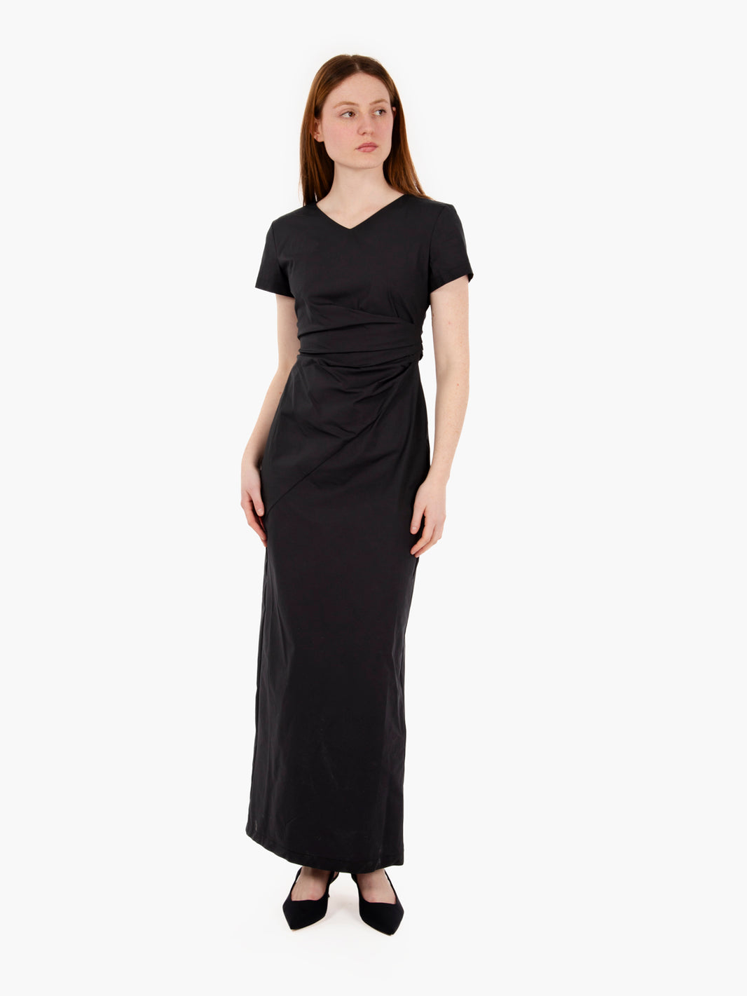 Long dress with black sash