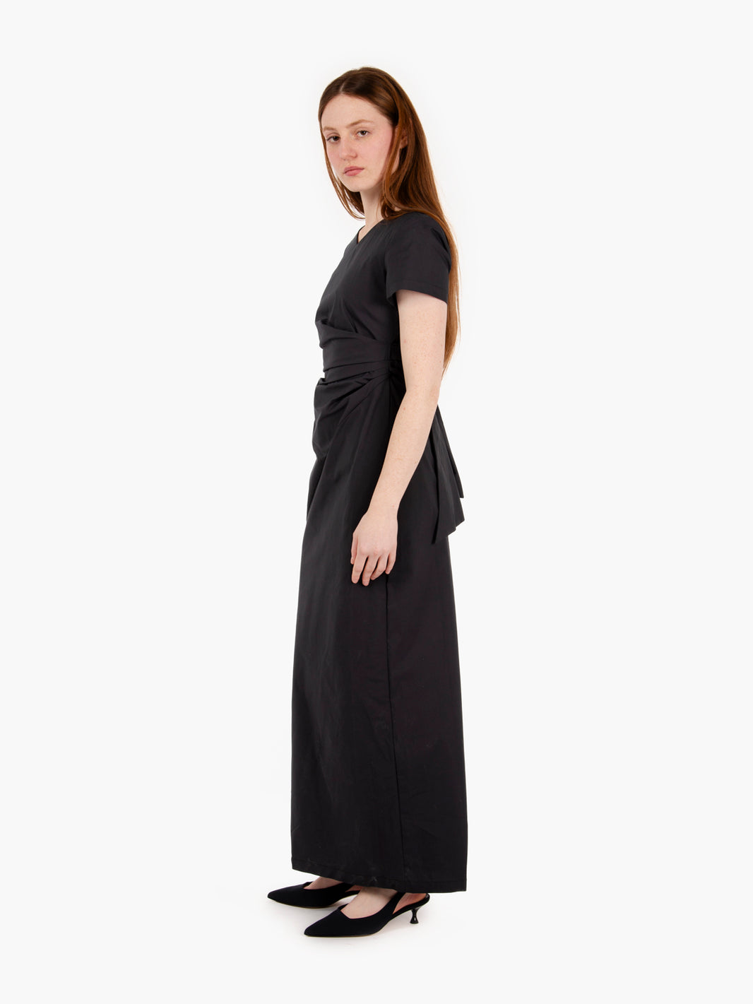 Long dress with black sash