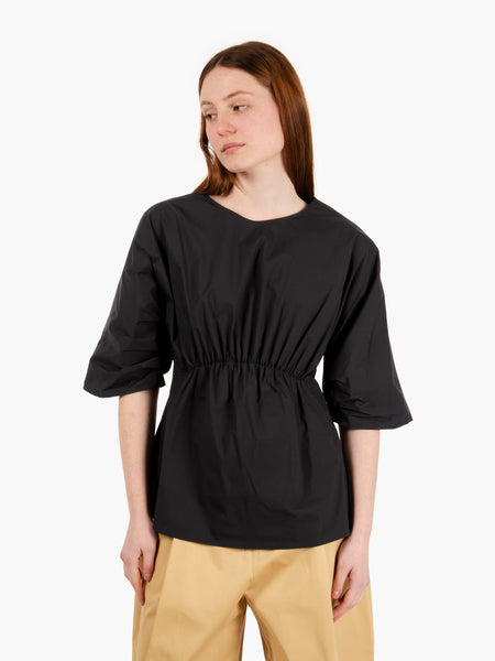 Blusa arricciata nera