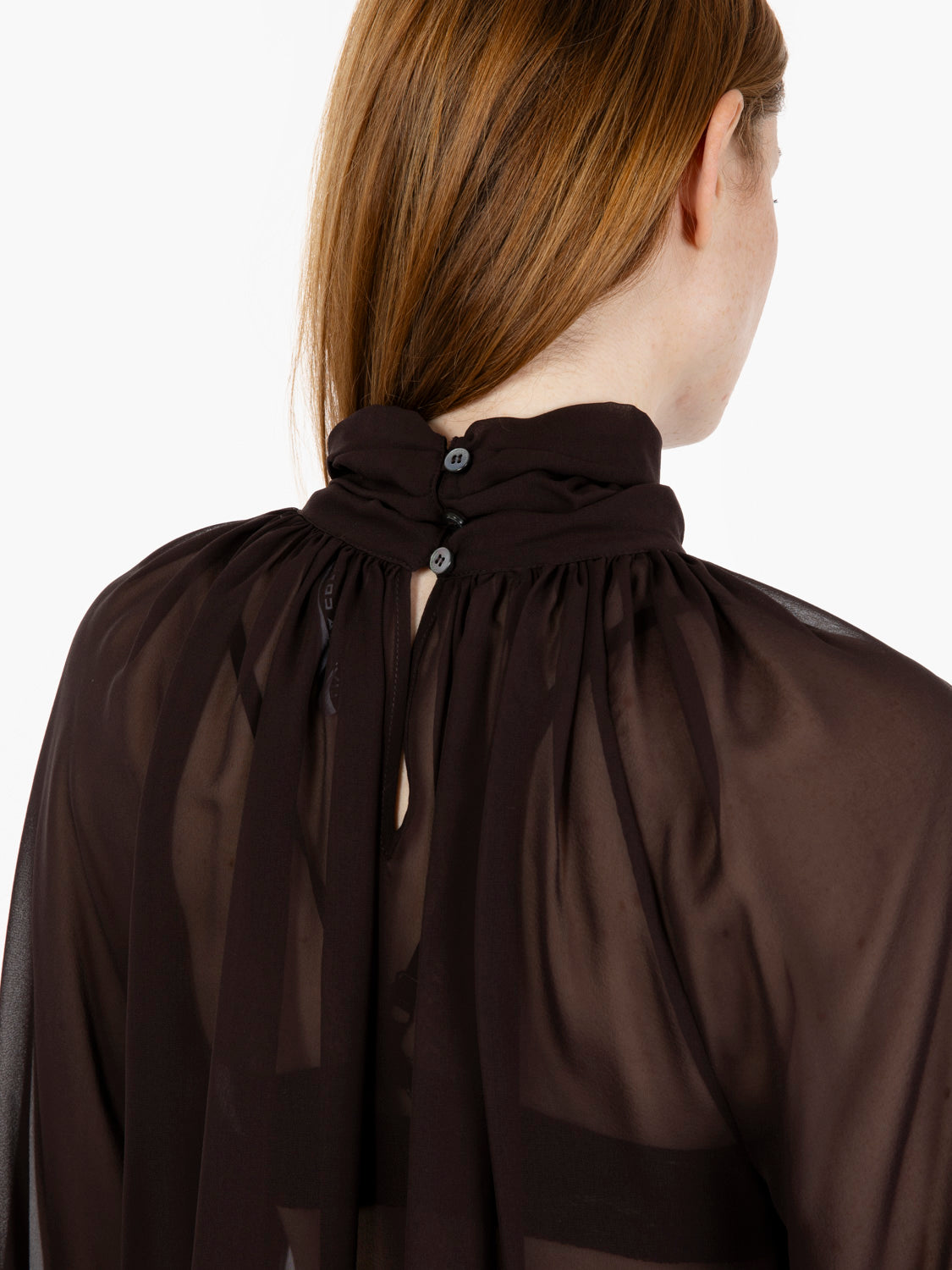 Blusa in seta Fayette fondente