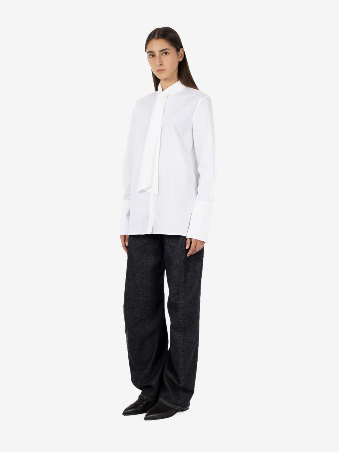 James washed black denim jeans