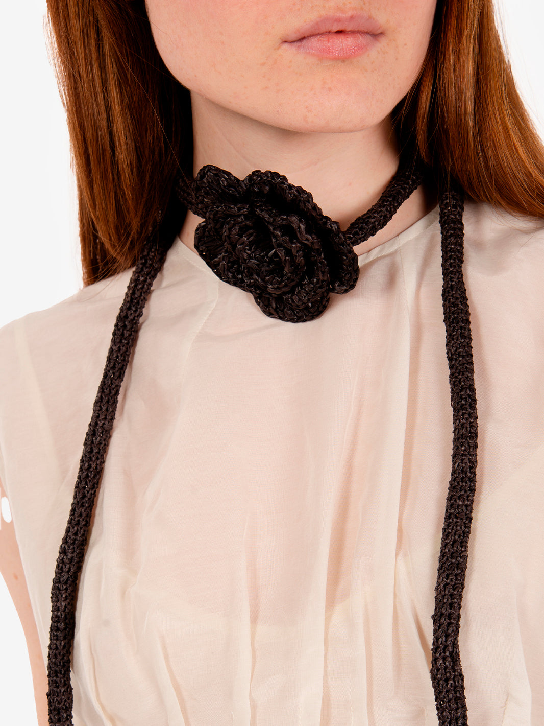 Brown Flower Choker Necklace 