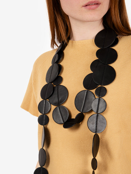 Collana lunga Dots nero