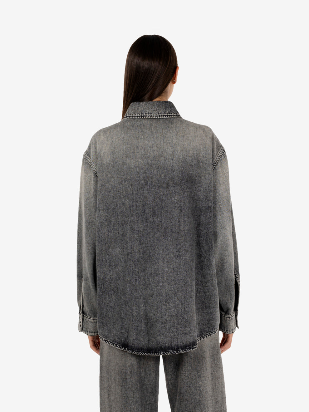 Giacca camicia denim Sienna dirty grey