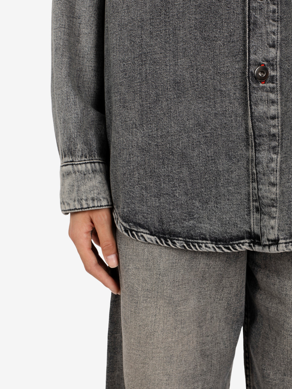 Giacca camicia denim Sienna dirty grey