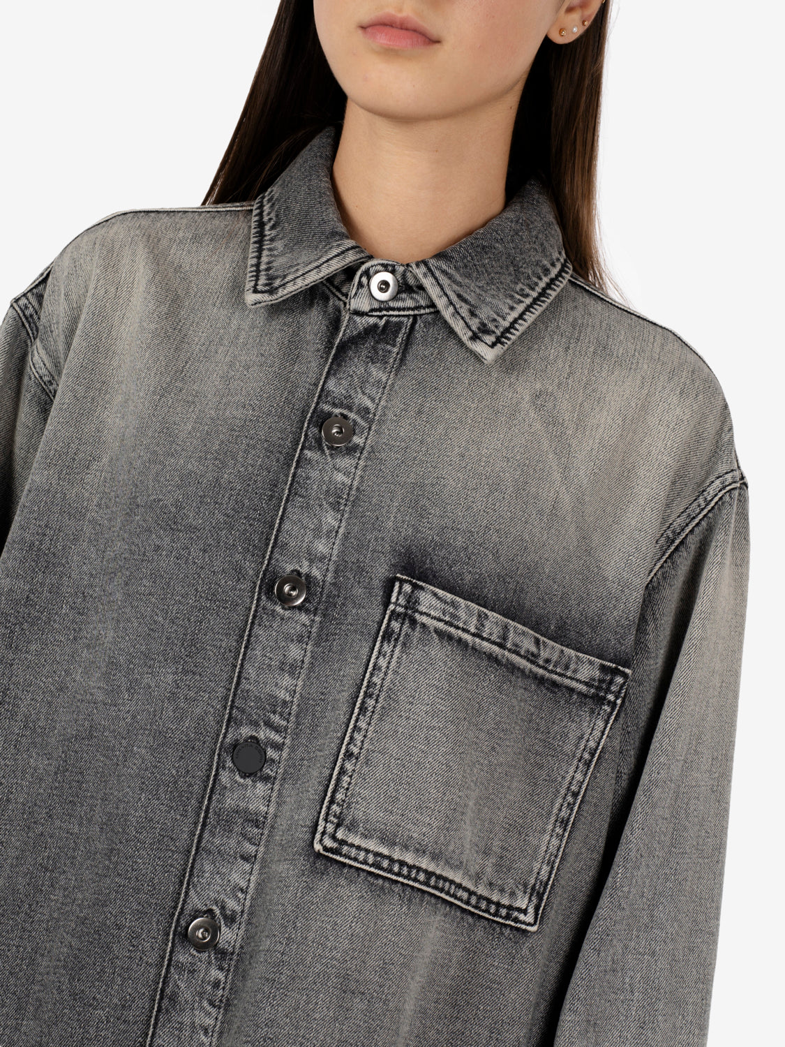 Giacca camicia denim Sienna dirty grey