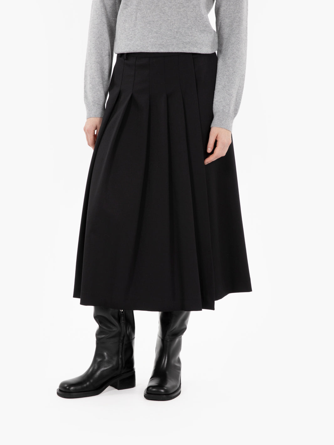 Cressida black midi skirt
