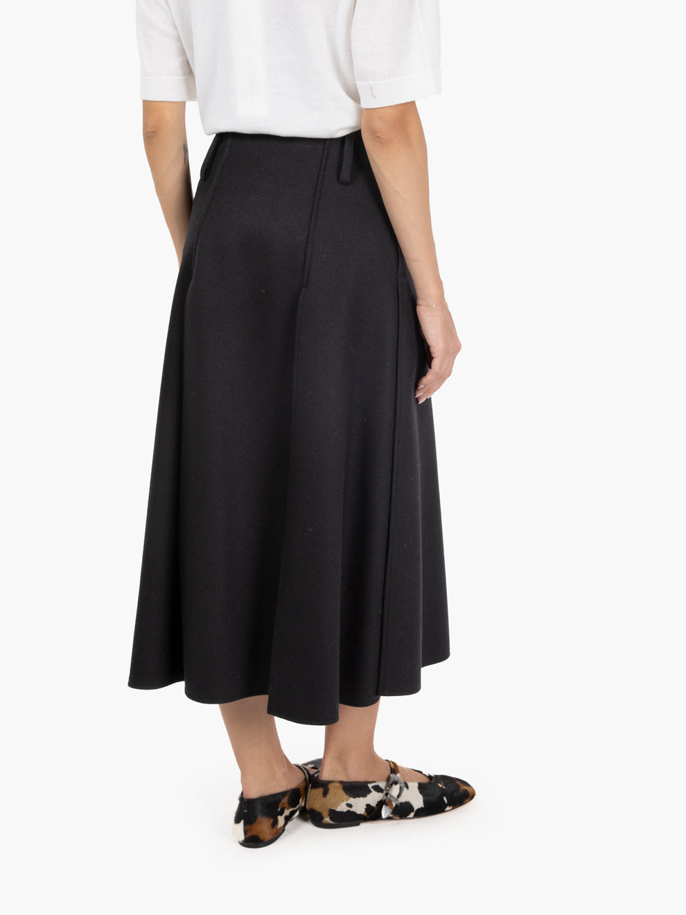 Tisha black midi skirt