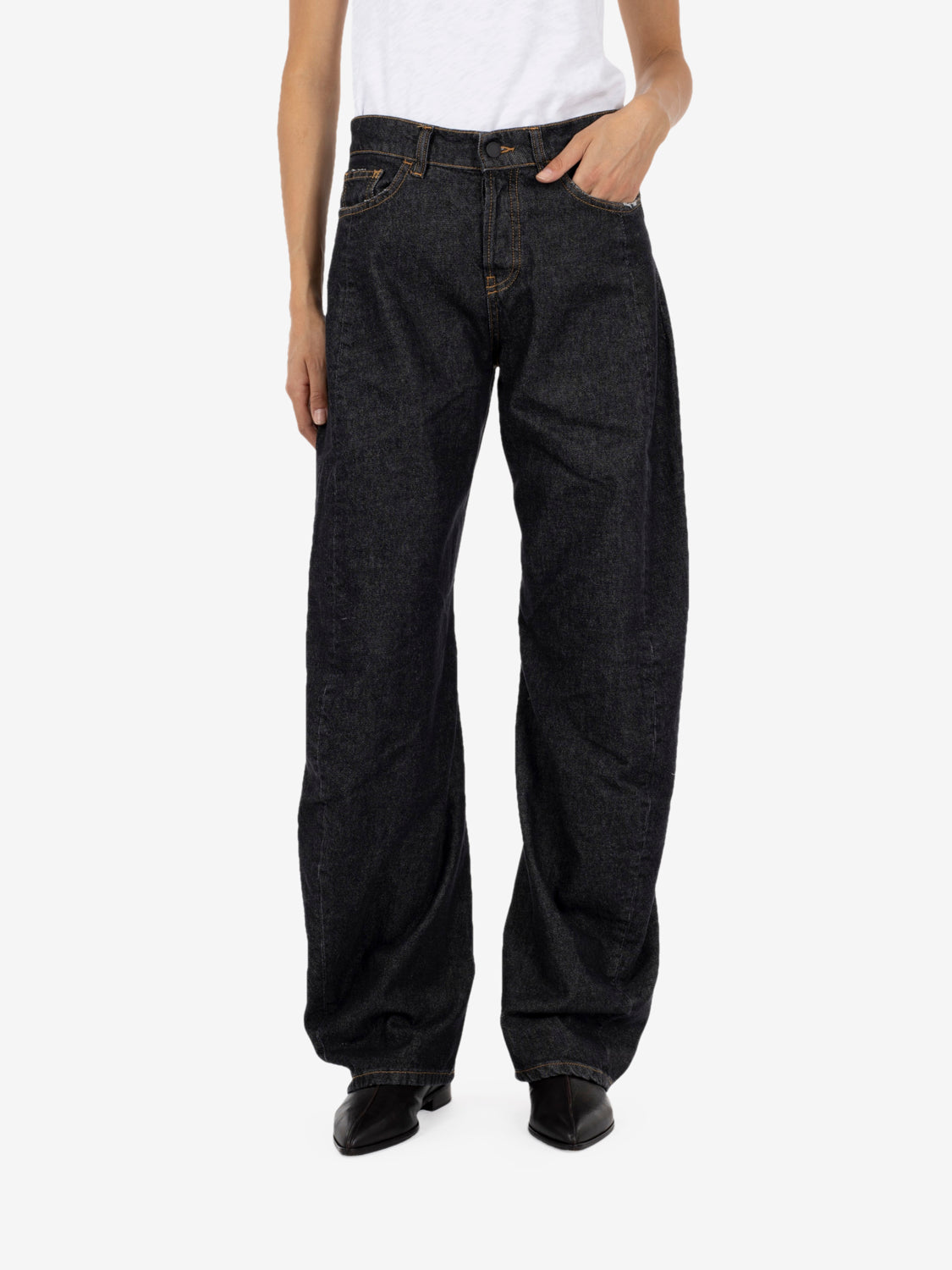 James washed black denim jeans