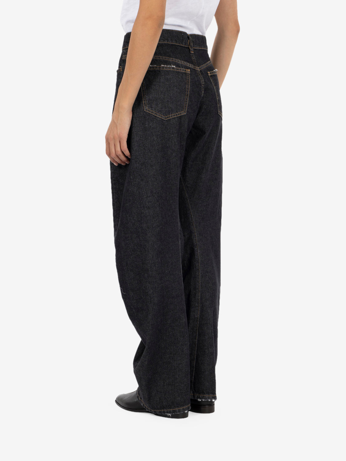 James washed black denim jeans
