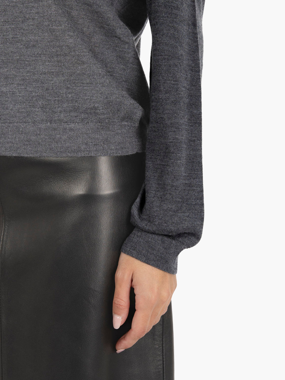 Fabienne grey stone collar sweater