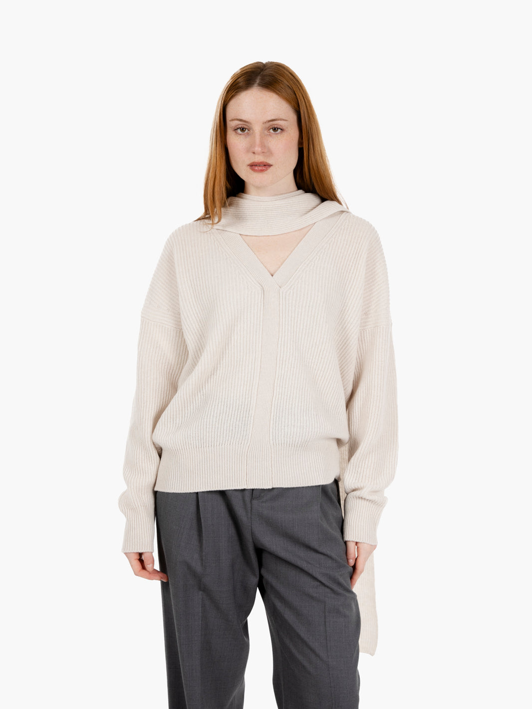 Maglia Lasonne con sciarpa pomice