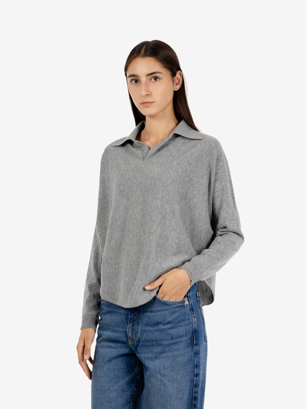 Maglione over Debbie grigio medio melange