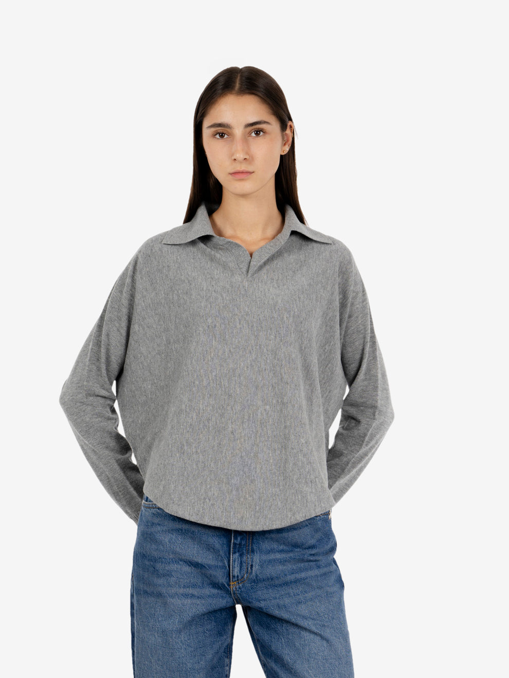 Debbie oversized medium grey marl jumper