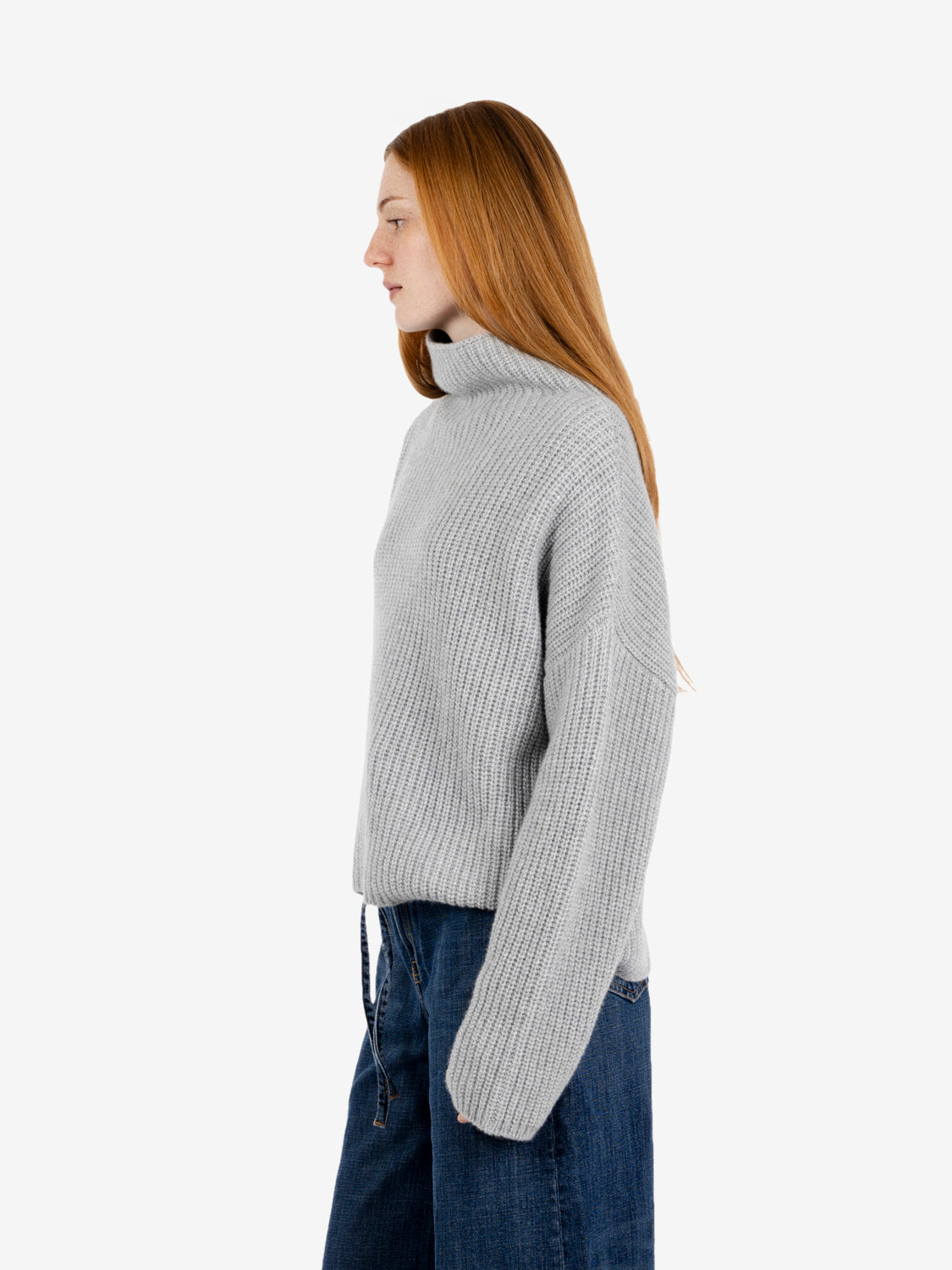 Maglione Samira a collo alto grigio chiaro melange