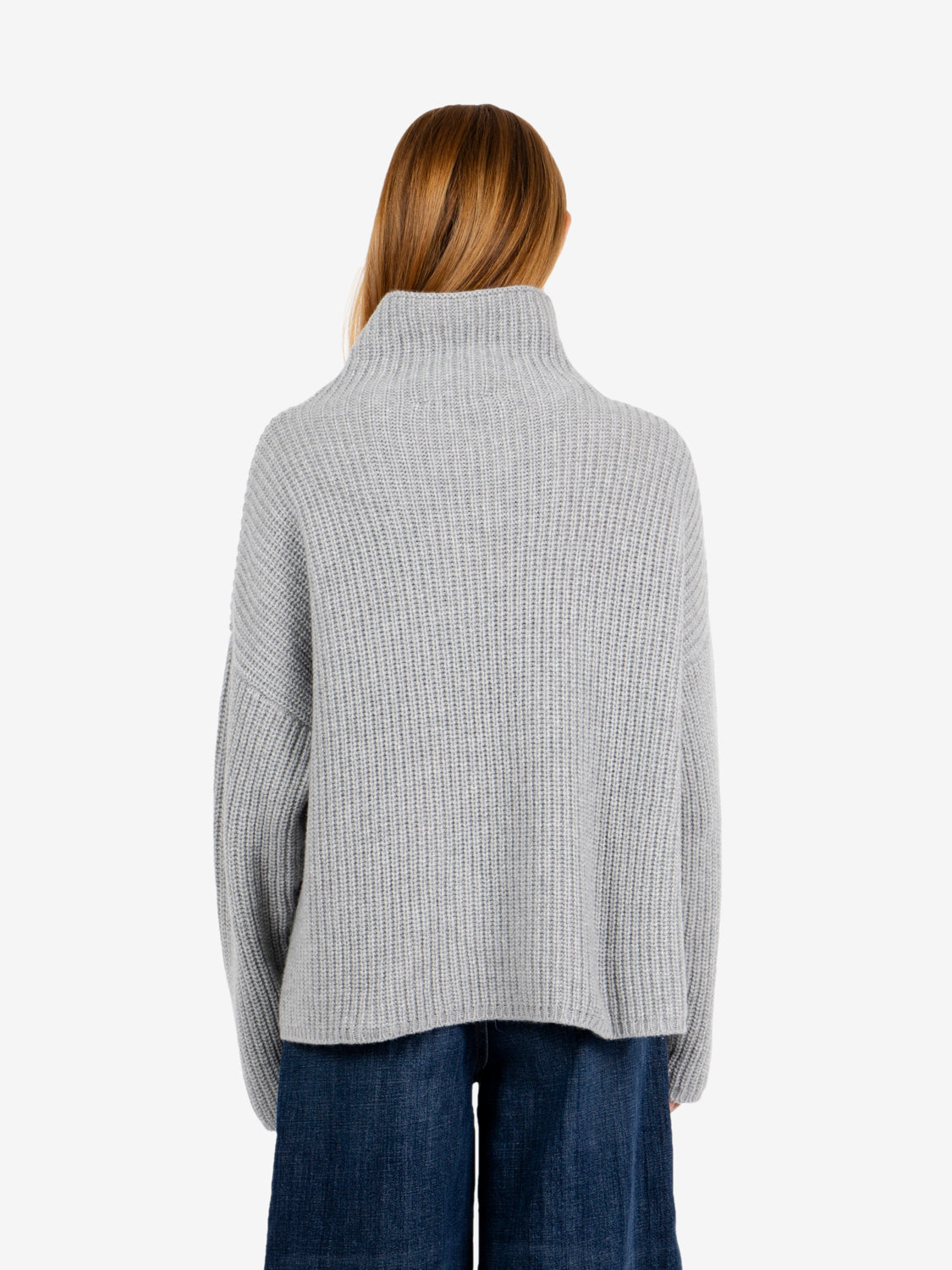 Maglione Samira a collo alto grigio chiaro melange
