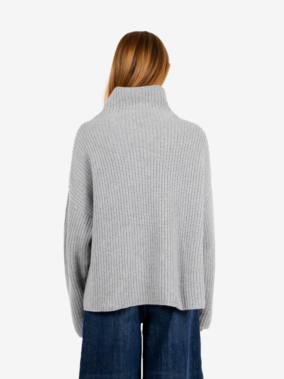Maglione Samira a collo alto grigio chiaro melange