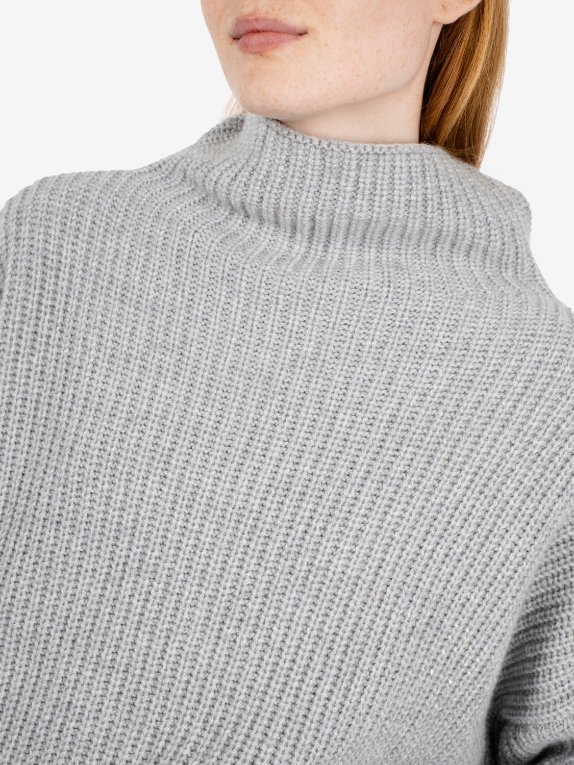 Maglione Samira a collo alto grigio chiaro melange