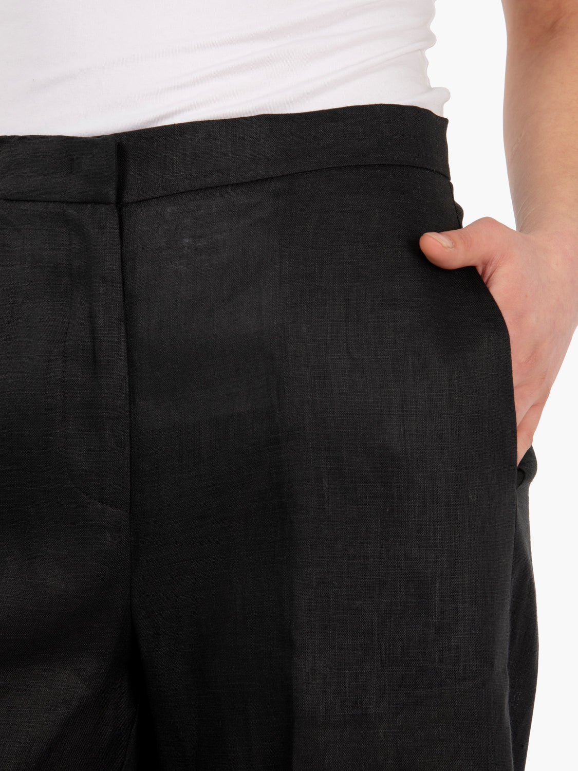 Deanna Black Linen Trousers