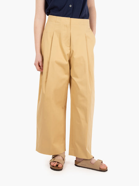 Pantaloni over crop miele