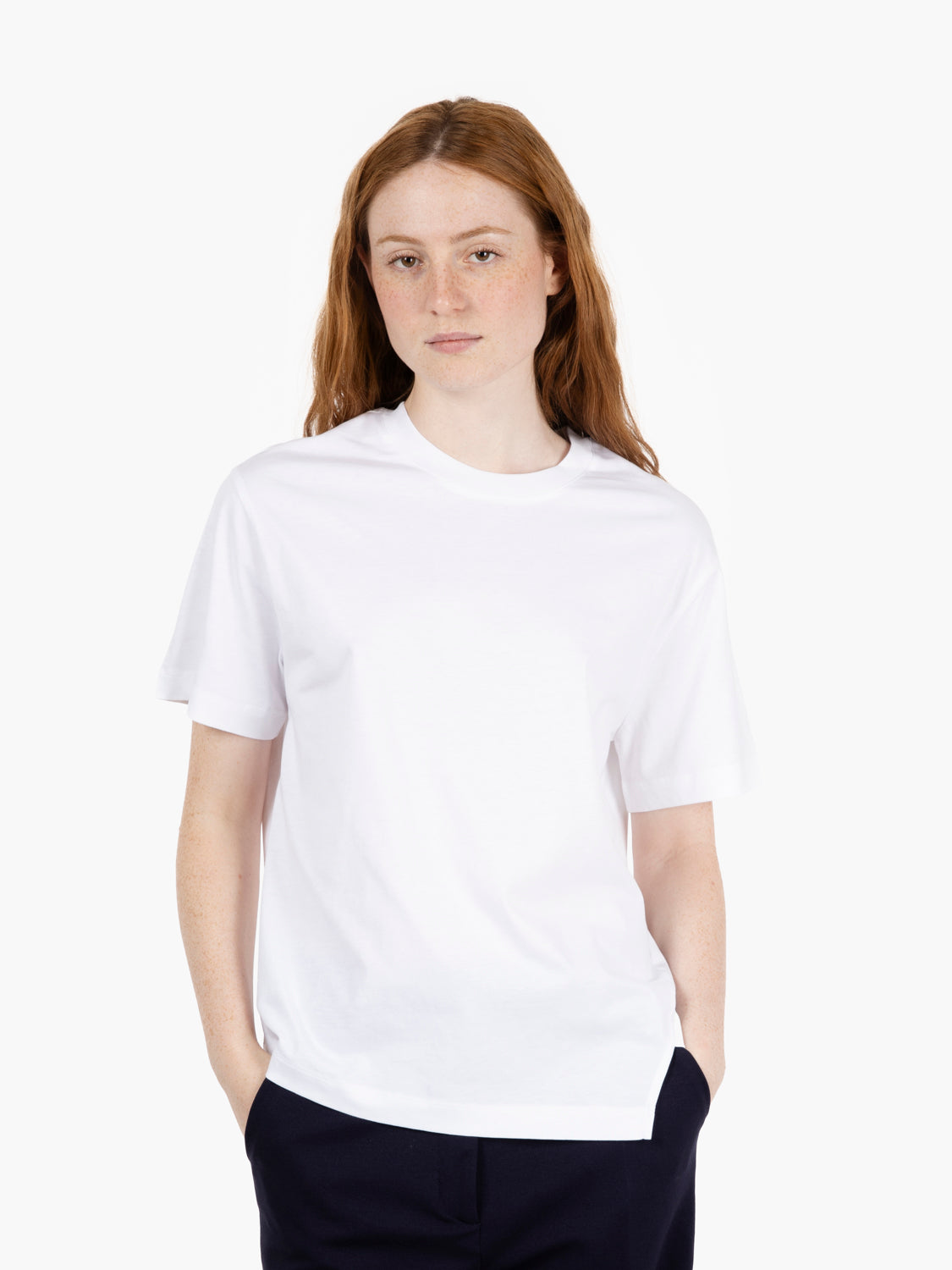 T-shirt Dalila asimmetrica bianca