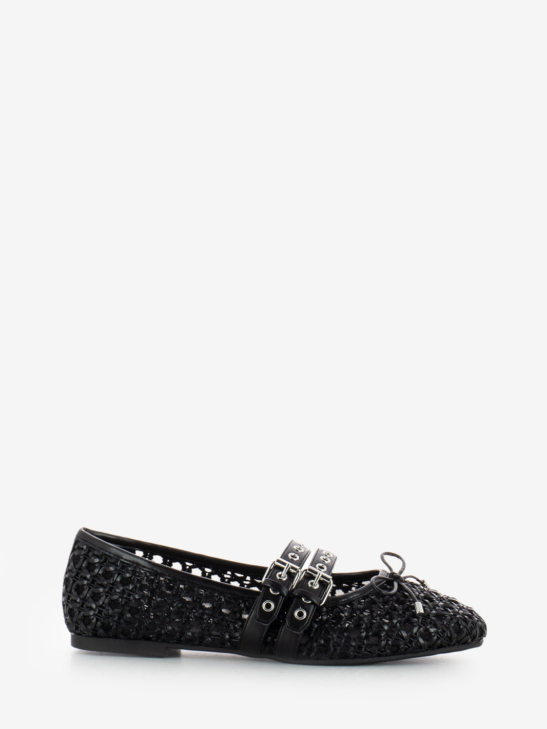 Anna ballerinas in black woven leather