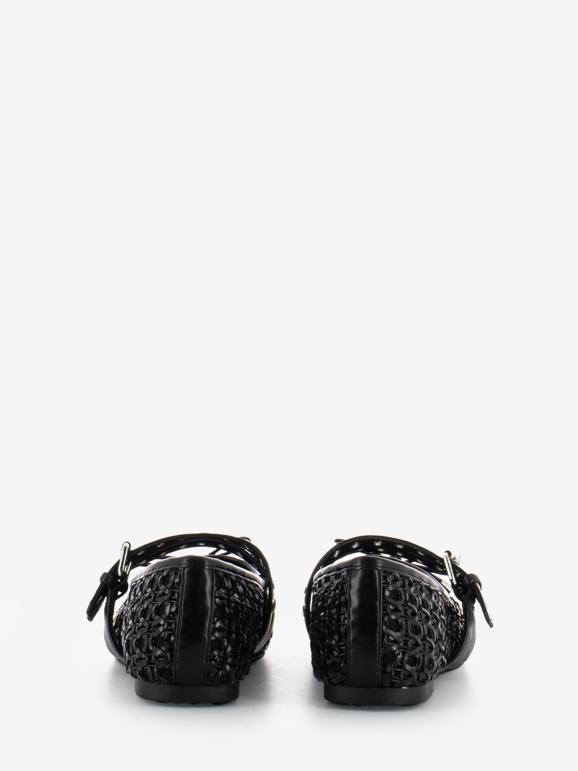 Anna ballerinas in black woven leather