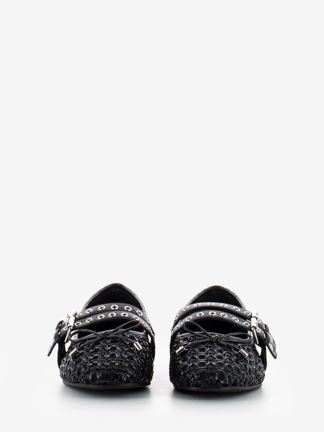Anna ballerinas in black woven leather