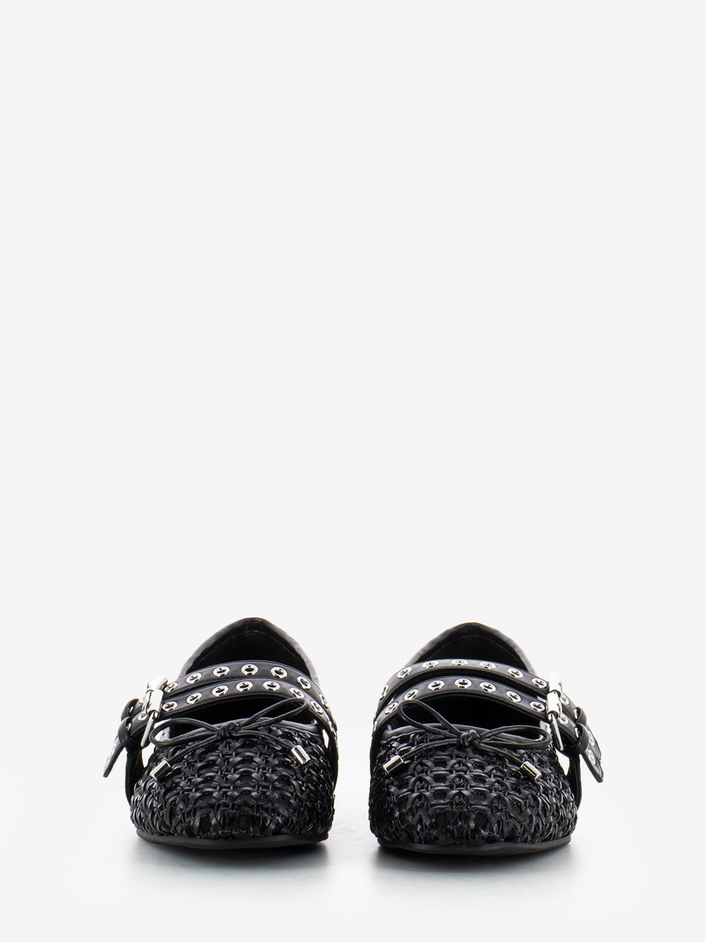 Anna ballerinas in black woven leather