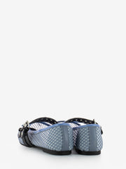 LOAFER - Ballerine Diana con fibbie celeste / nero