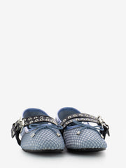 LOAFER - Ballerine Diana con fibbie celeste / nero