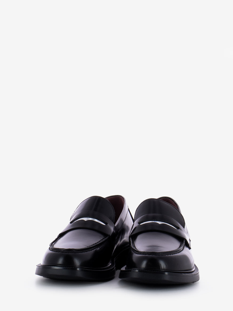Mocassini college in pelle spazzolata nero