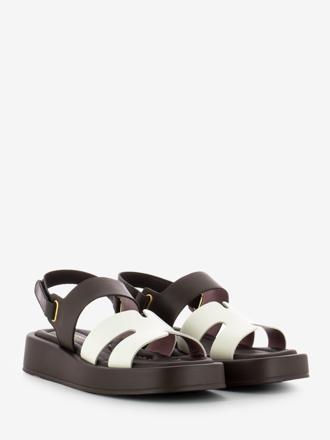 Sandali Hermes cioccolato / bianco