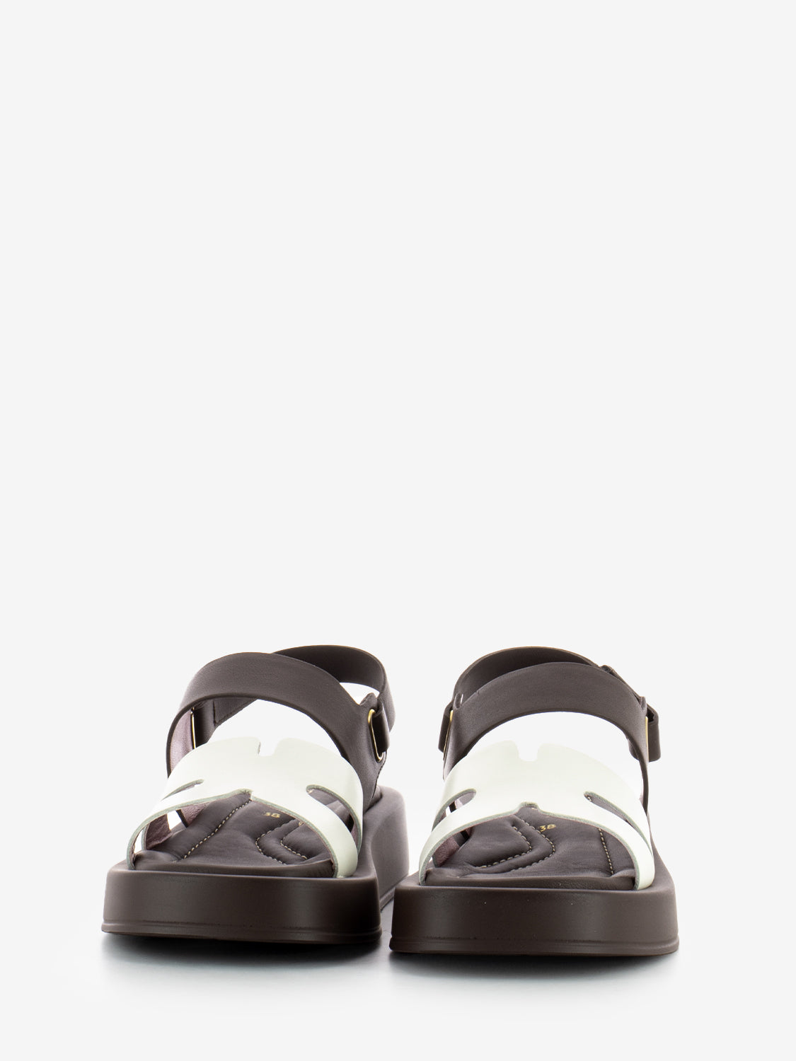 Sandali Hermes cioccolato / bianco