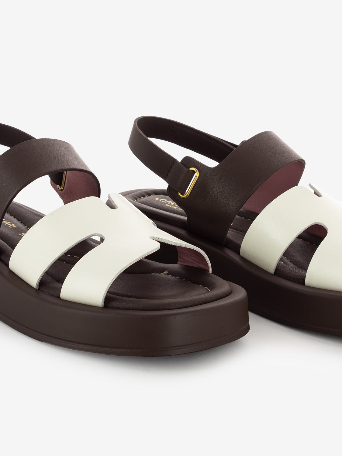 Sandali Hermes cioccolato / bianco