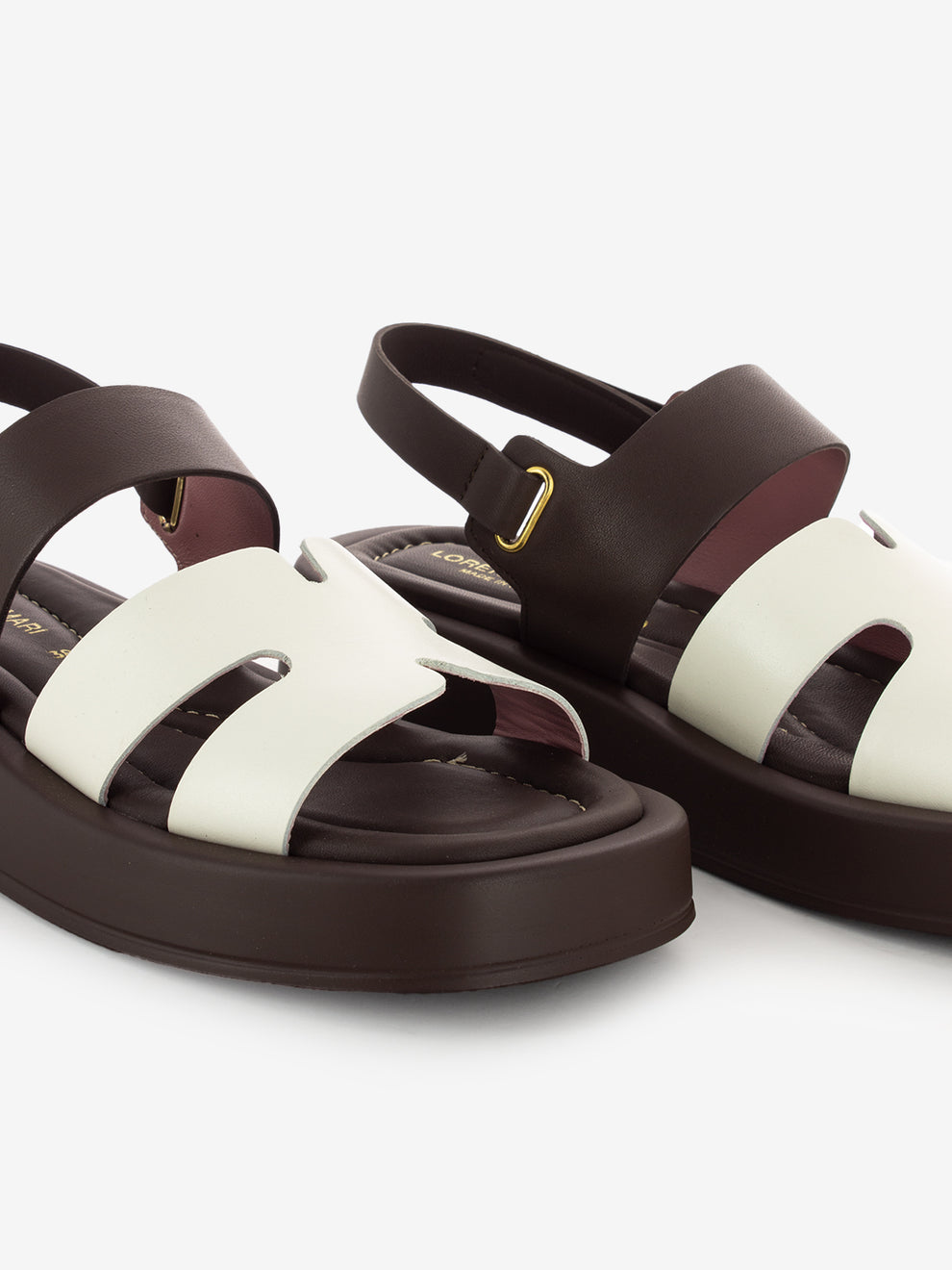 Sandali Hermes cioccolato / bianco