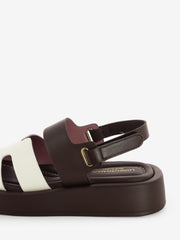 LORENZO MARI - Sandali Hermes cioccolato / bianco
