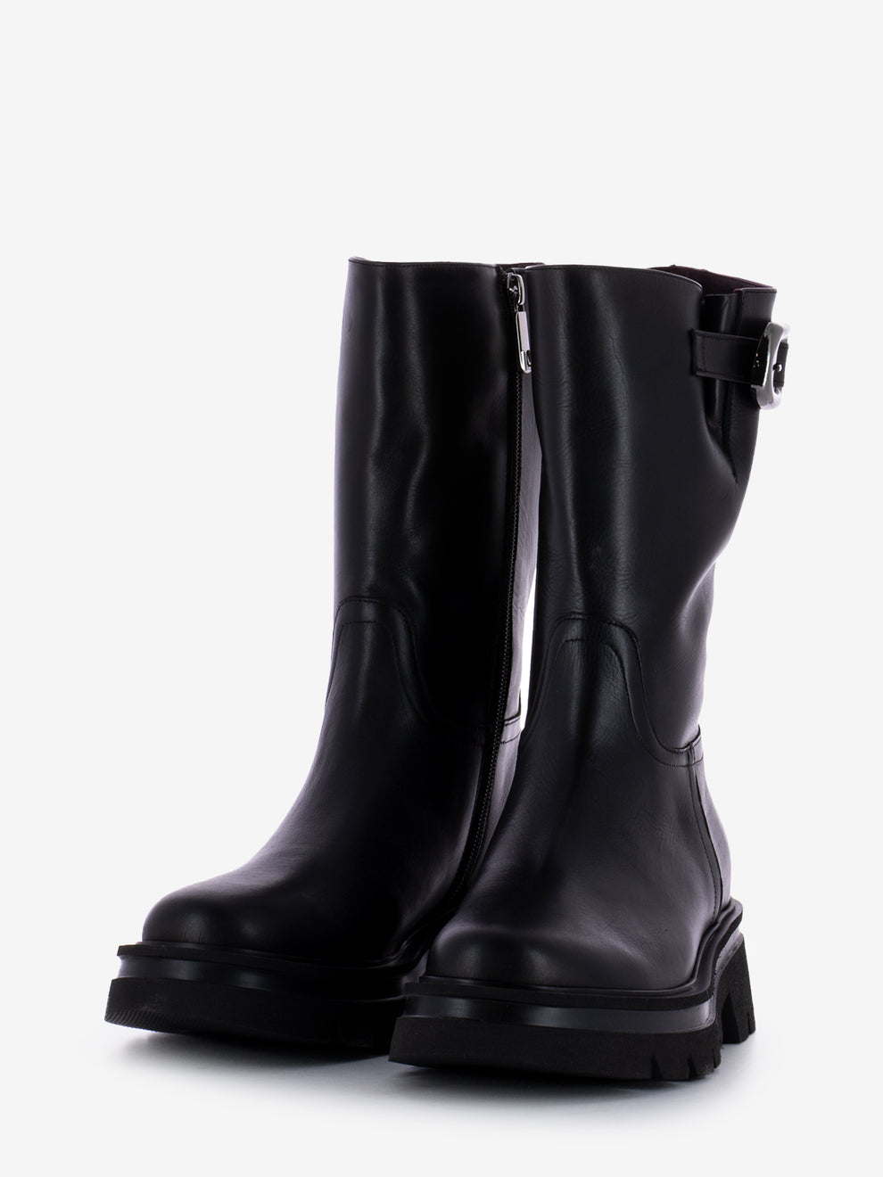 Stivali Carlotta fibbia design nero
