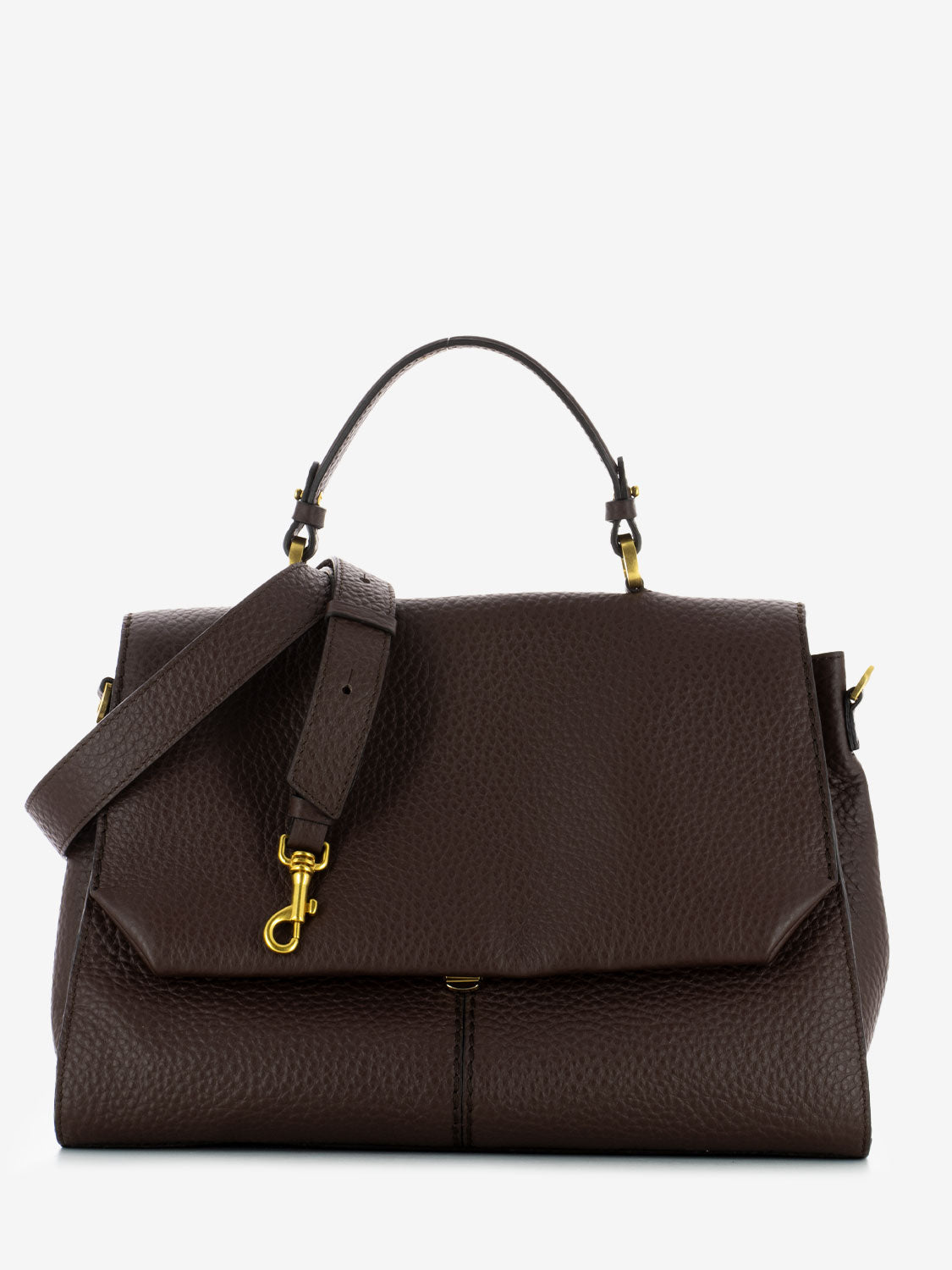 Borsa a mano Muriel in pelle cioccolato