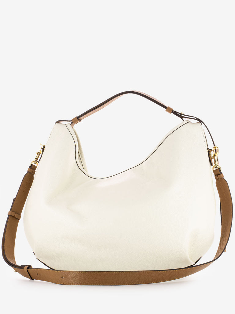 LORISTELLA - Borsa a spalla in pelle Ingrid bianco / marrone