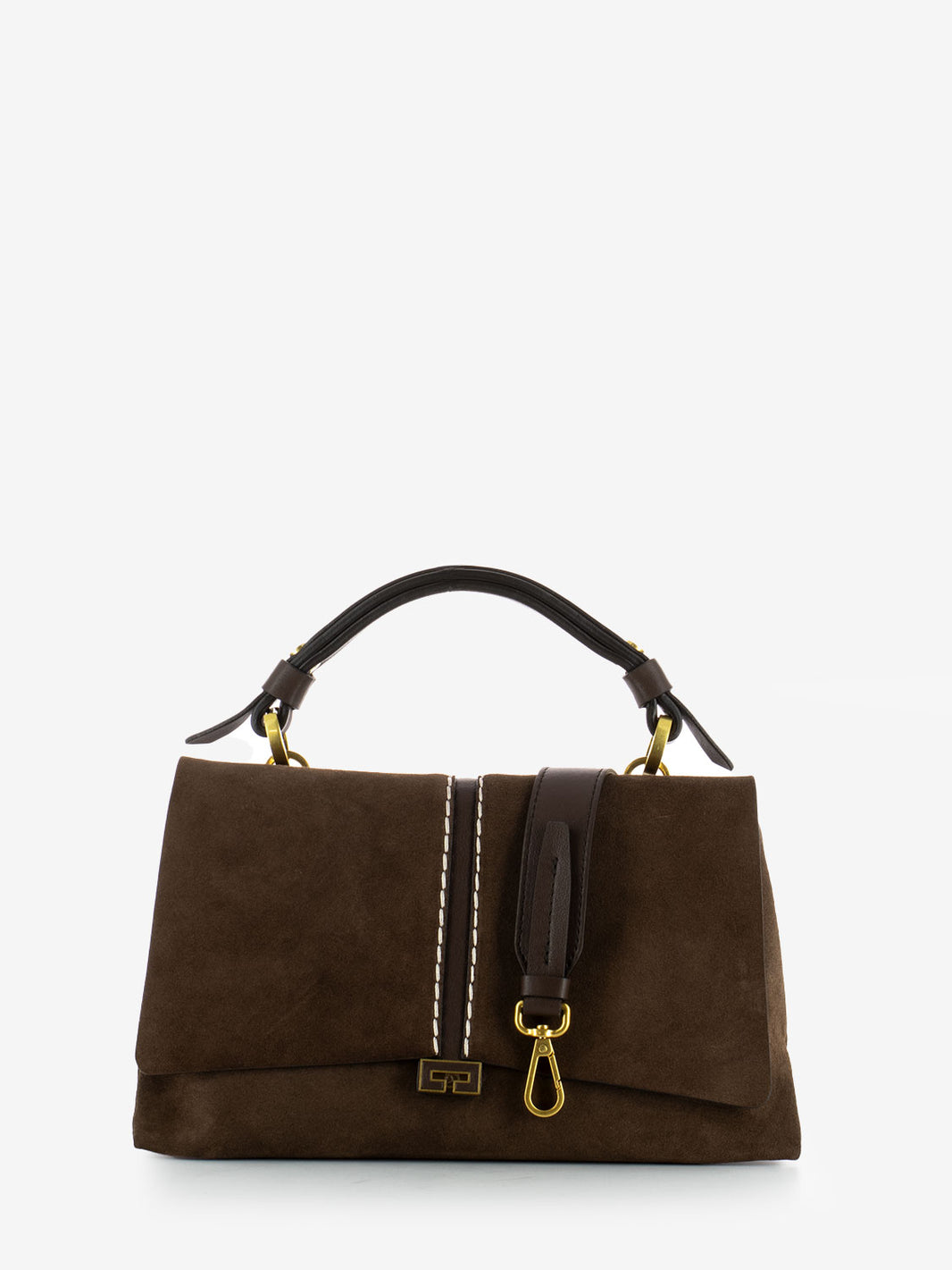 Brown suede shoulder bag