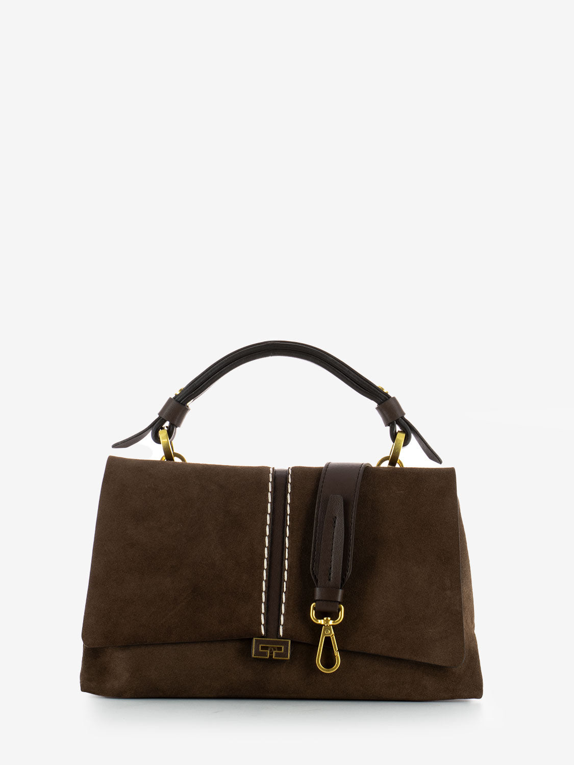 Brown suede shoulder bag