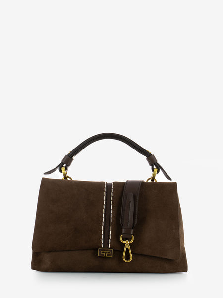 Borsa a tracolla in suede marrone