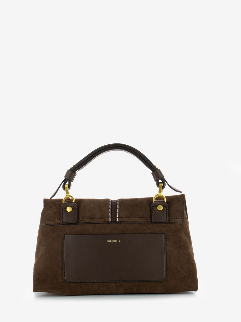 LORISTELLA - Borsa a tracolla in suede marrone