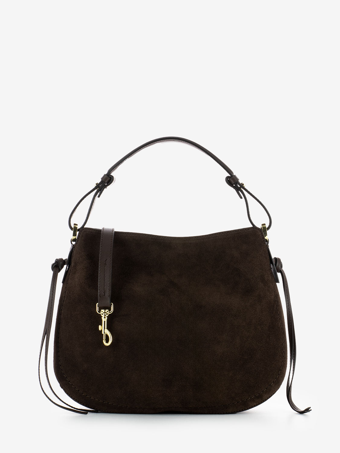 Borsa Carola in camoscio cioccolato / cacao