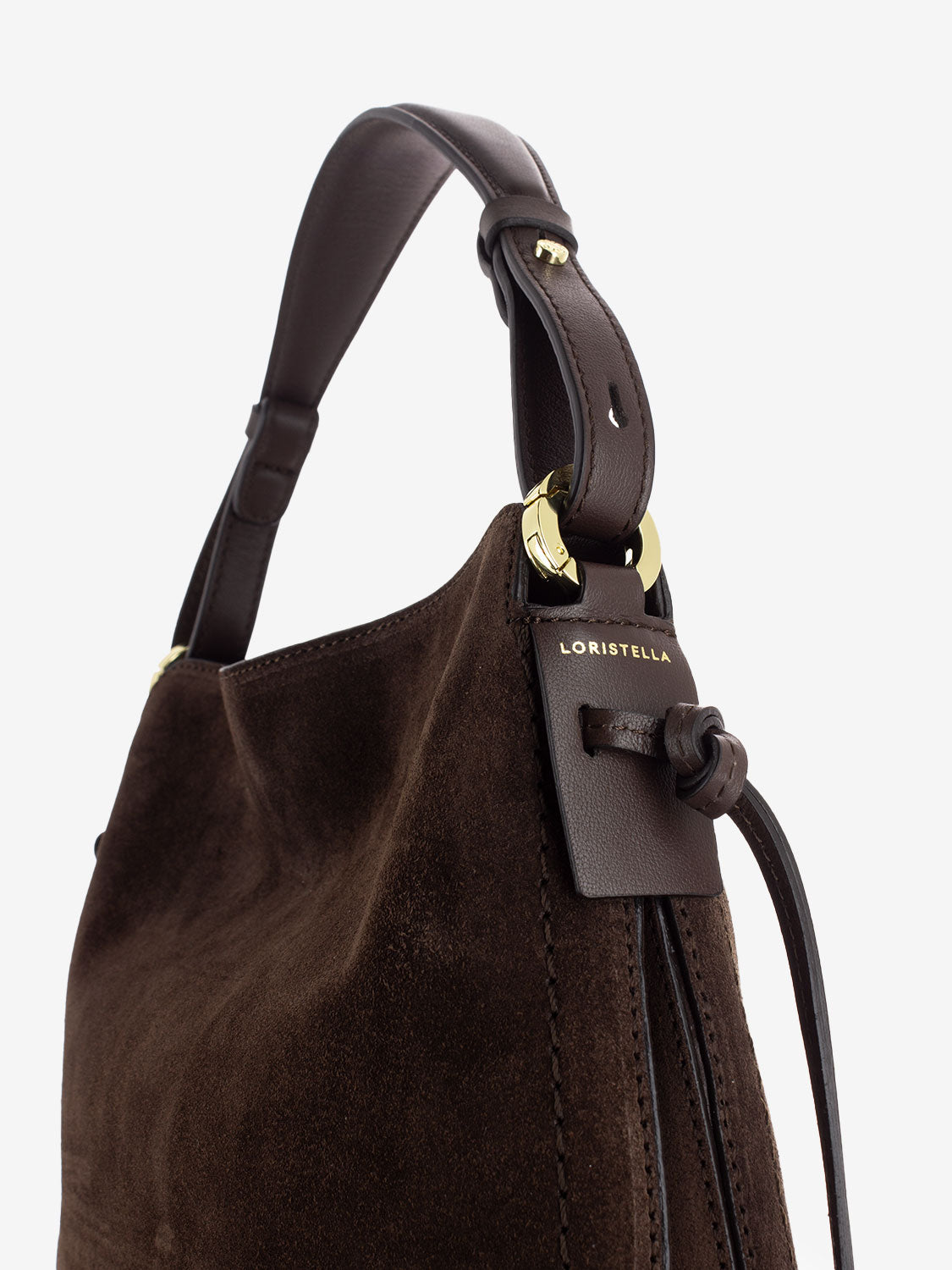 Borsa Carola in camoscio cioccolato / cacao