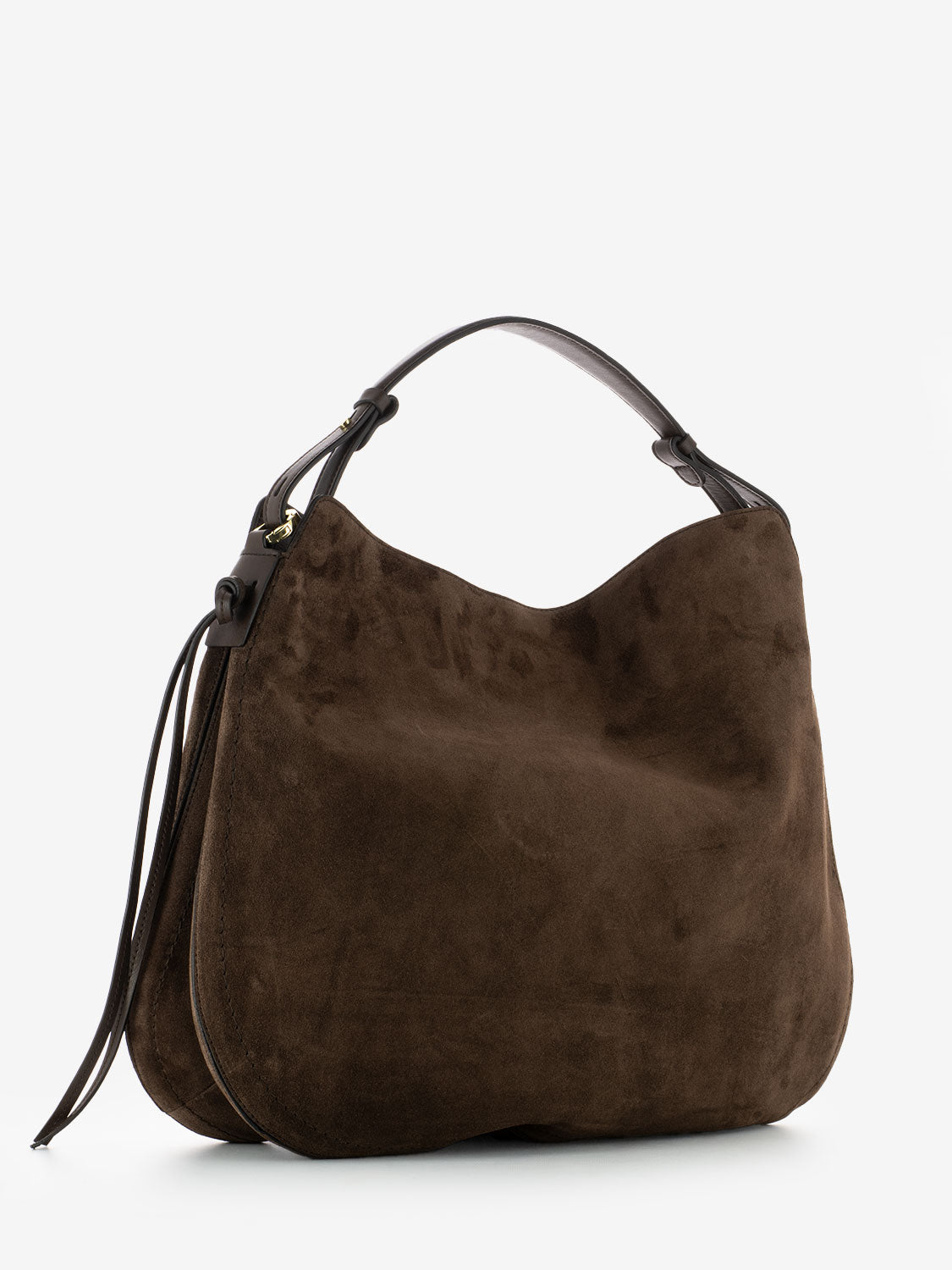 Borsa Carola in suede cioccolato