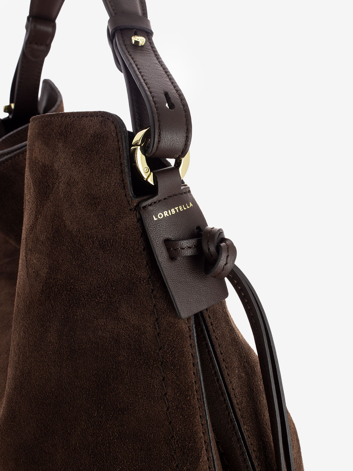 Borsa Carola in suede cioccolato
