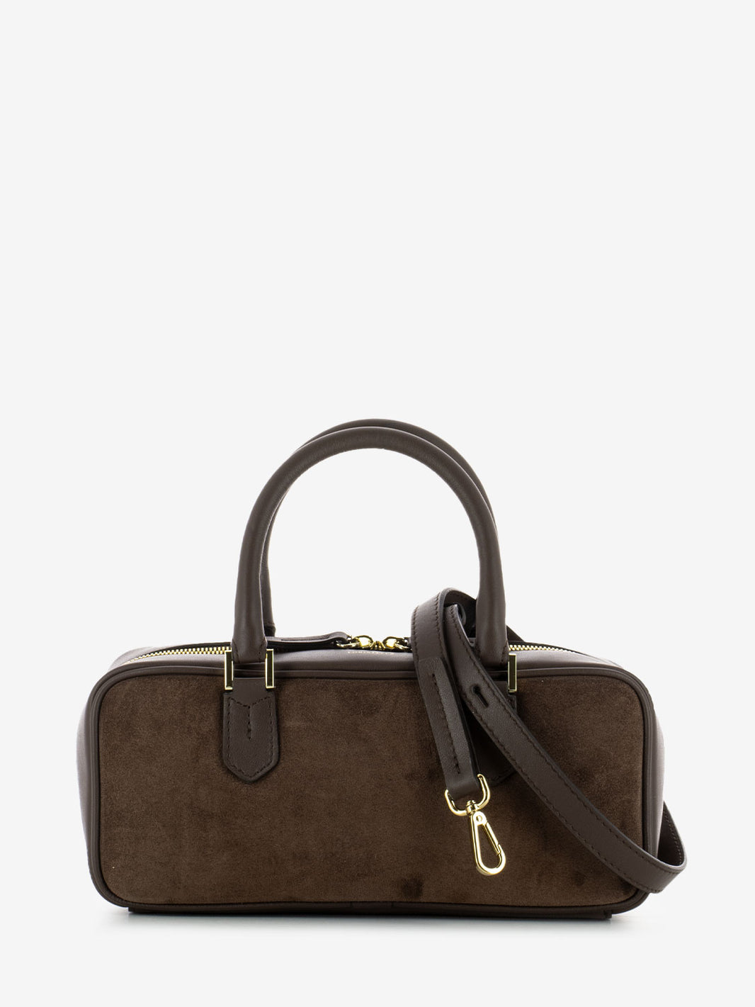 Borsa Flavia in pelle camoscio cioccolato